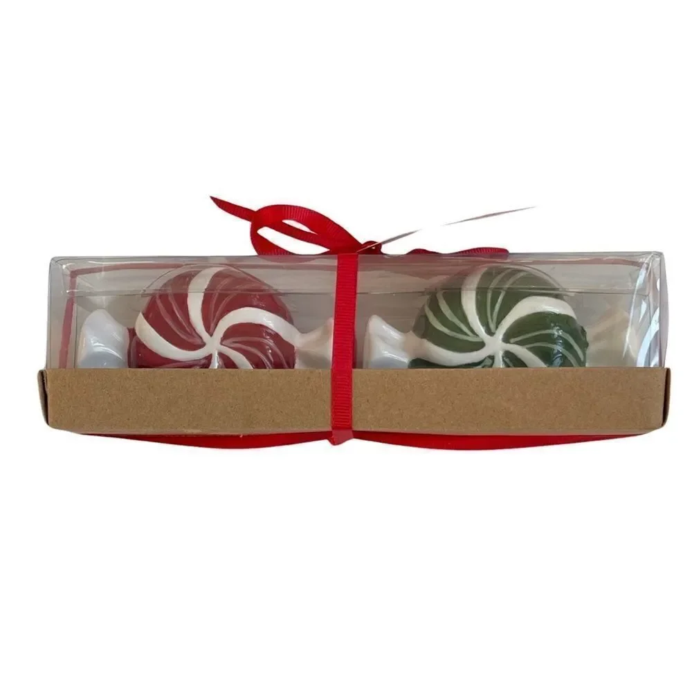 TAG Holiday Candy Peppermint Twist Salt & Pepper Set of 2 Red & Green NIB